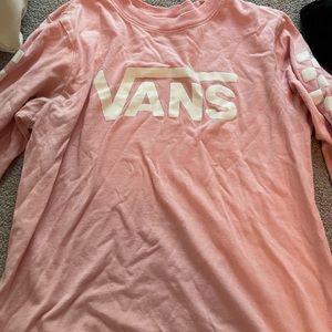 Pink long sleeve vans small tshirt